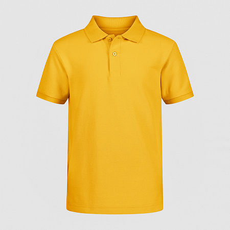 IZOD Pique Little & Big Boys Short Sleeve Stretch Polo Shirt, Large Husky, Yellow