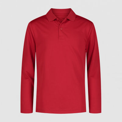 IZOD Little & Big Boys Wrinkle Resistant Moisture Wicking Long Sleeve Polo Shirt