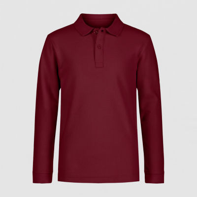 IZOD Pique Little & Big Kid Boys Long Sleeve Regular Fit Stretch Fabric Polo Shirt
