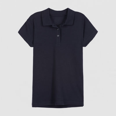 IZOD Little & Big Girls Adaptive Pique Short Sleeve Polo Shirt