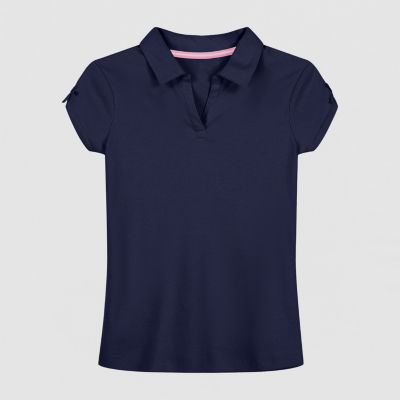 IZOD Little & Big Kid Girls Short Sleeve Regular Fit Stretch Fabric Polo Shirt