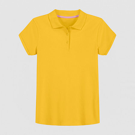 IZOD Little & Big Girls Short Sleeve Polo Shirt, 10-12, Yellow