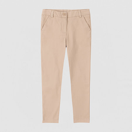IZOD Little & Big Girls Skinny Flat Front Pant, 6x, Beige