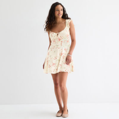 Arizona Womens Short Sleeve Fit + Flare Dress Juniors