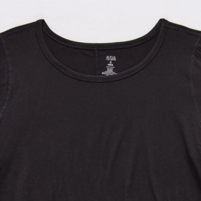a.n.a Womens Plus Round Neck Long Sleeve Adaptive T-Shirt