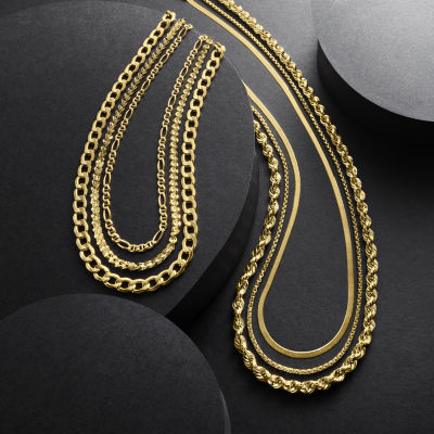 Unisex Adult 10K Gold 18 Inch Fashion Chain Necklace