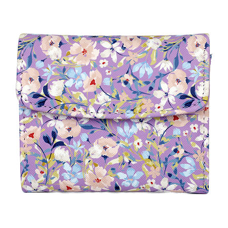 Julia Buxton Mini Womens Rfid Blocking Trifold Wallet In Purple