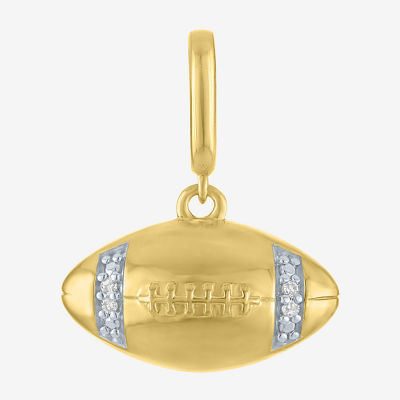 Charmed by Diamond Addiction Football (G-H/ Si2-I1) Womens Diamond Accent Lab Grown White Diamond 14K Gold Over Silver Pendant