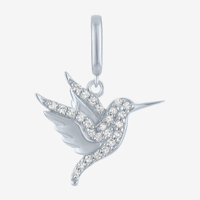 Charmed by Diamond Addiction 1/10 CT. T.W. Humming Bird (G-H / Si2- I1) White Diamond 14K Gold Over Silver Charm