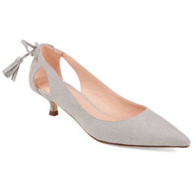 Journee Collection Womens Bindi Slip-on Pointed Toe Kitten Heel Pumps