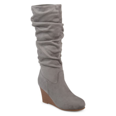 Wide calf wedge outlet boots