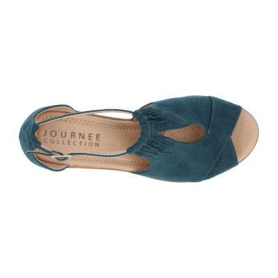 Journee Collection Womens Kedzie Wedge Sandals - JCPenney