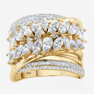 Diamonart Womens 4 1/4 CT. T.W. White Cubic Zirconia 14K Gold Over Silver Cocktail Ring