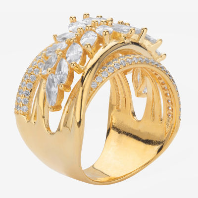 Diamonart Womens 4 1/4 CT. T.W. Cubic Zirconia 14K Gold Over Silver Cocktail Ring