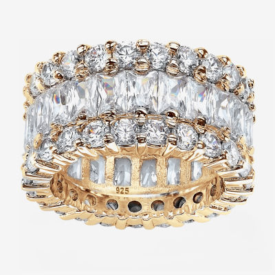 Womens 12MM Cubic Zirconia 14K Gold Over Silver Band