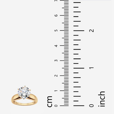 Diamonart Womens 3 1/2 CT. T.W White Cubic Zirconia 18K Gold Over Silver Engagement Ring