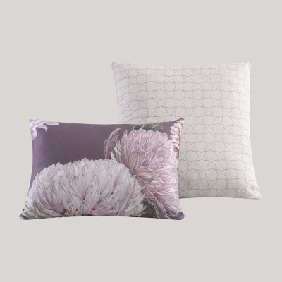 Dahlia Purple 100% Cotton Sateen 5 Piece Reversible Comforter Set