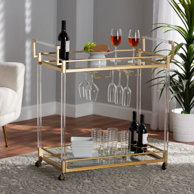 Savannah Metal-Top Serving Cart