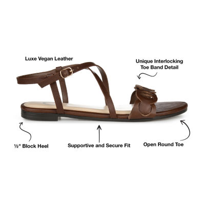 Journee Collection Womens Jalia Adjustable Strap Flat Sandals