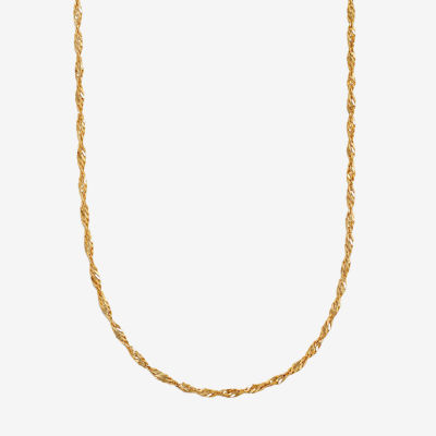 14K Gold 16 Inch Solid Singapore Chain Necklace JCPenney