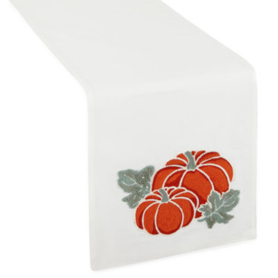 Linden Street Harvest Grove Embroidered Table Runner, Color Beige