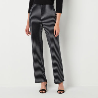 Liz Claiborne-Plus Slim Fit Wide Leg Trouser, Color: Black - JCPenney