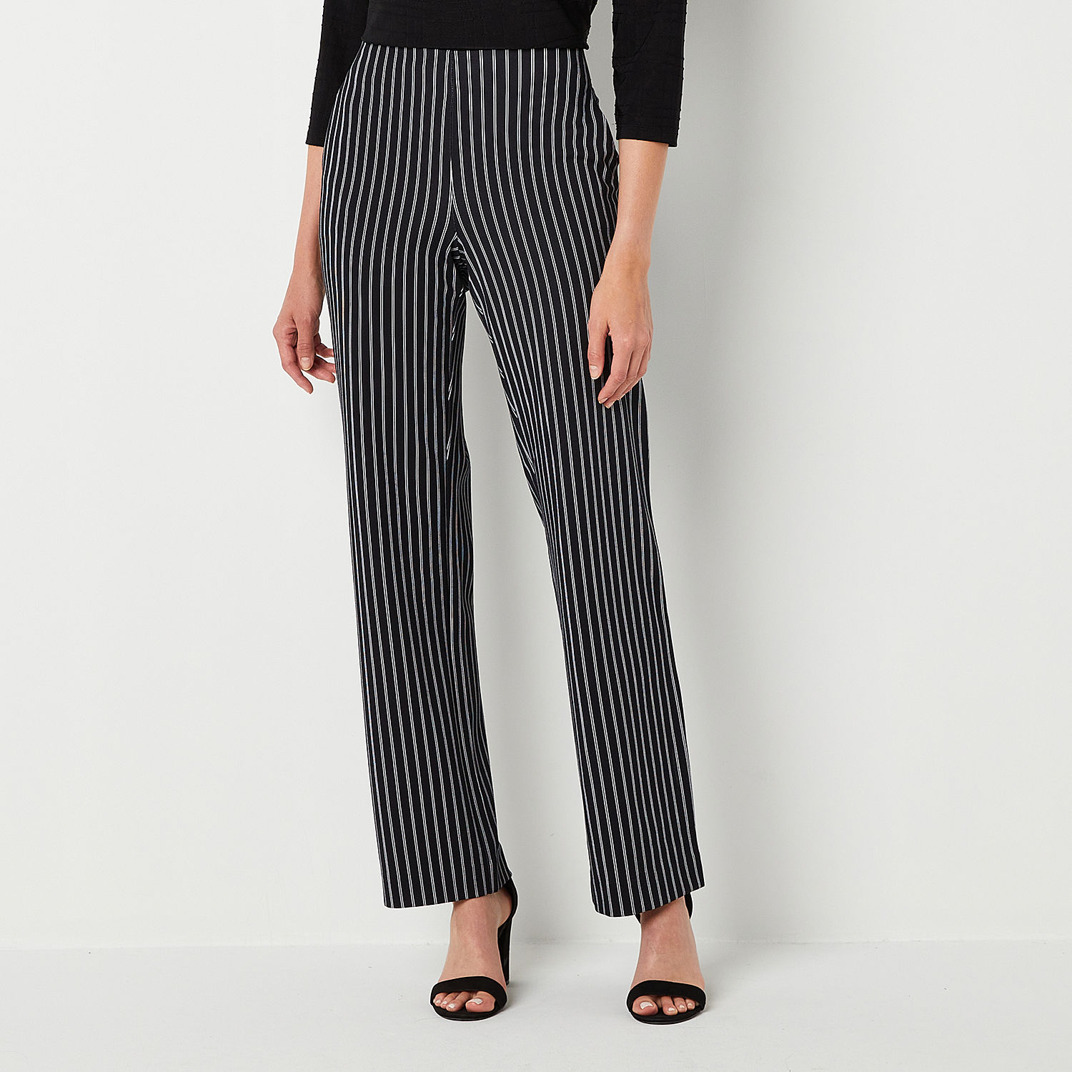 Liz Claiborne Audra Ponte Womens Straight Pull-On Pants - JCPenney