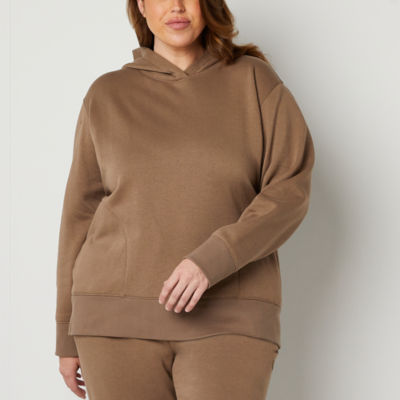 Xersion Womens Oversized Fleece Long Sleeve Hoodie Plus JCPenney