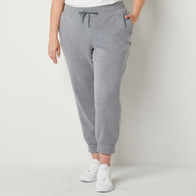 Xersion Womens Fleece Mid Rise Plus Jogger Pant