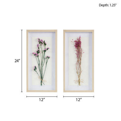 Madison Park Avant Dried Flower Shadow Box 2-pc. Framed Wall Art Sets