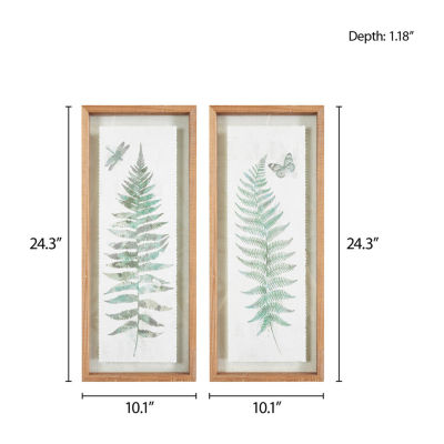 Madison Park Linden Fern 2-pc. Framed Wall Art Sets