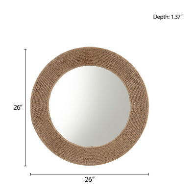 Madison Park Cove Round Jute Decorative Wall Mirror