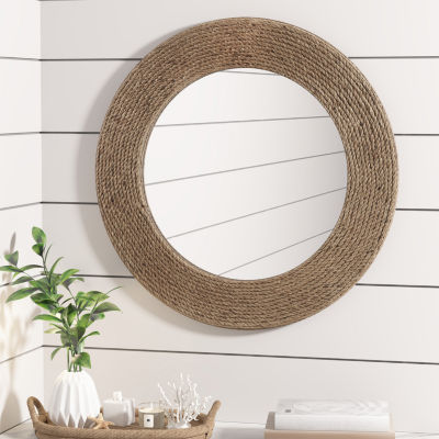 Madison Park Cove Round Jute Decorative Wall Mirror