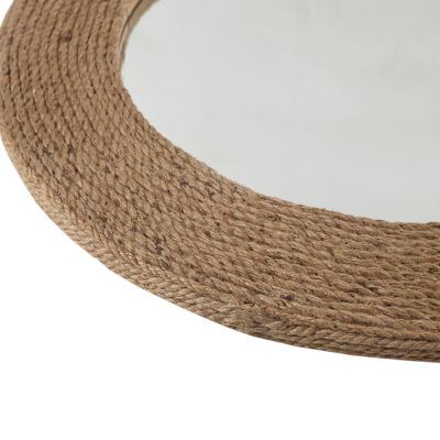 Madison Park Cove Round Jute Decorative Wall Mirror