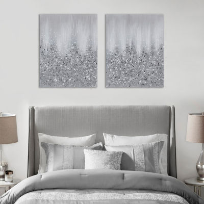 Madison Park Glimmer Heavily Embellished 2pc Set Canvas Art