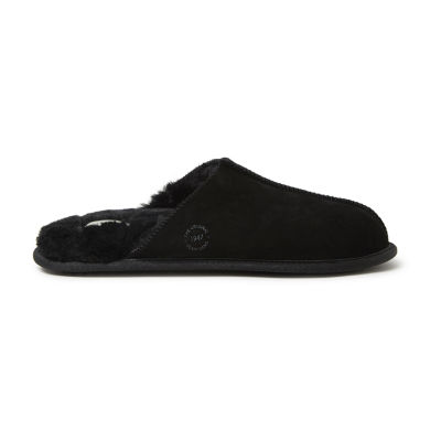 Dearfoams Mens Bradford Genuine Suede Closed Toe Scuff Slip-On Slippers