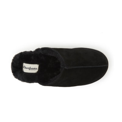 Dearfoams Mens Bradford Genuine Suede Closed Toe Scuff Slip-On Slippers