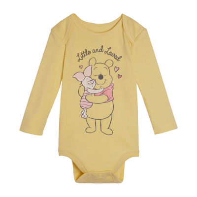 Disney Baby Girls Crew Neck Long Sleeve Winnie The Pooh Bodysuit