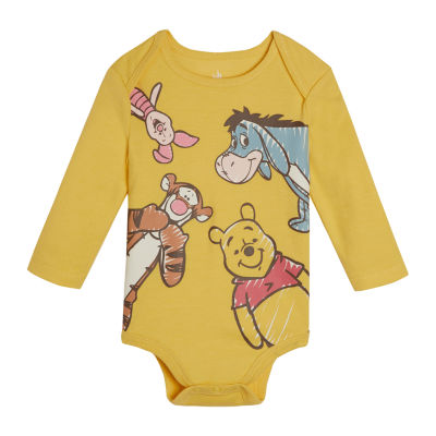 Disney Baby Boys Crew Neck Long Sleeve Winnie The Pooh Bodysuit