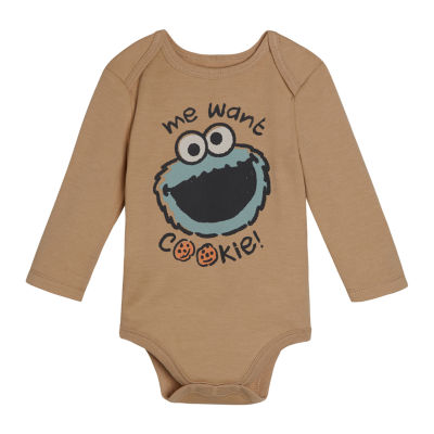 Baby Boys Crew Neck Long Sleeve Sesame Street Bodysuit