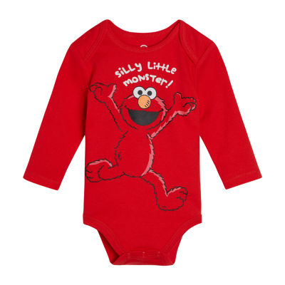 Sesame Elmo Baby Boys Crew Neck Long Sleeve Street Bodysuit