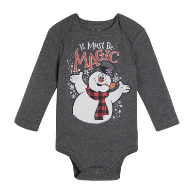 Warner Bros Baby Boys Crew Neck Long Sleeve Frosty the Snowman Bodysuit