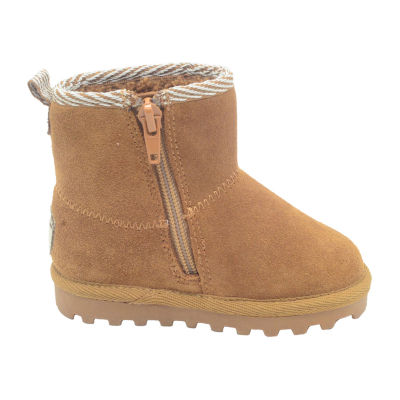 BEARPAW Toddler Jessica Suede Booties with Faux-Fur Lining