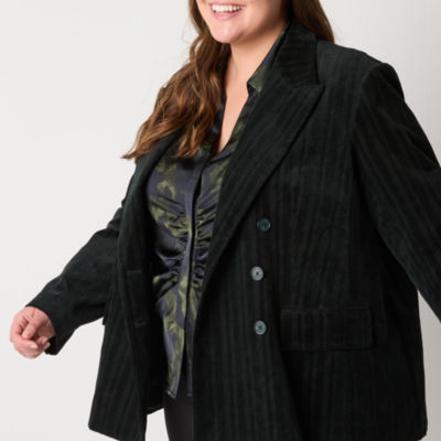 Worthington Womens Regular Fit Double Breasted Blazer