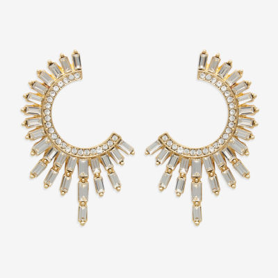 Bijoux Bar Gold Tone Sunrays Womens Glass Drop Earrings
