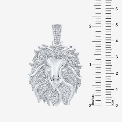 Mens 1 1/2 CT. T.W. Natural White Diamond Sterling Silver Pendants