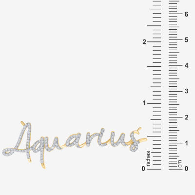 Aquarius Womens 1/3 CT. T.W. Natural White Diamond 14K Gold Over Silver Pendant Necklaces
