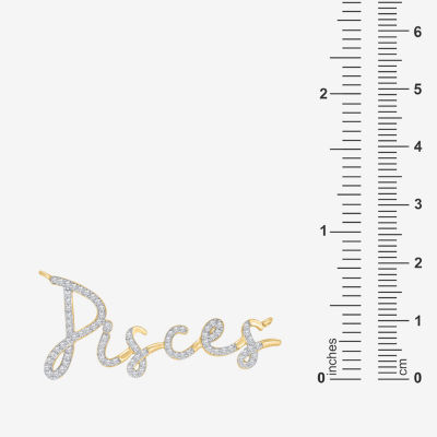 Pisces Womens 1/3 CT. T.W. Natural White Diamond 14K Gold Over Silver Pendant Necklaces