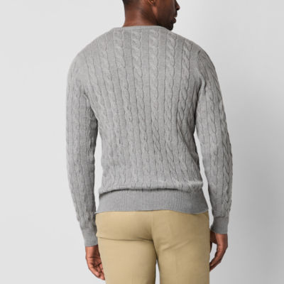 St. John's Bay Cable Mens Crew Neck Long Sleeve Pullover Sweater