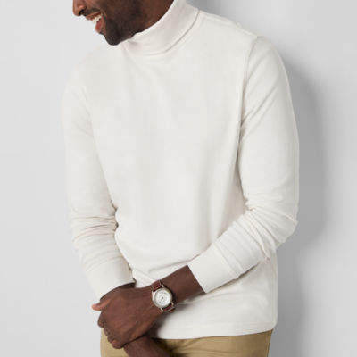 St. John's Bay Interlock Mens Long Sleeve Classic Fit Turtleneck